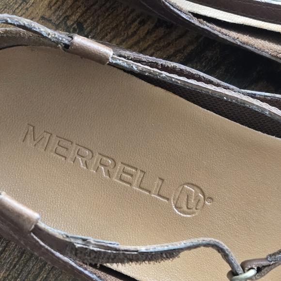 Merrel Dark Earth Womens 6.5 Strp Flats Comfort - Picture 9 of 9